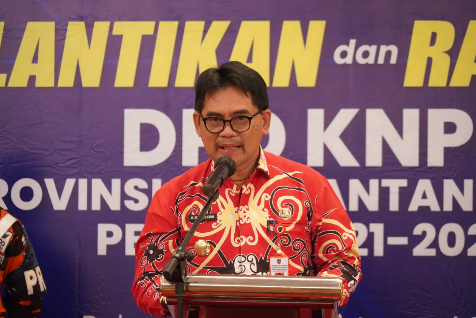 Kepala Dinas PUPR Prov. Kalteng H. Shalahuddin Hadiri Pelantikan DPD KNPI Prov. Kalteng Periode 2021-2024 Serta Deklarasi Pemuda Kalteng Anti Narkoba