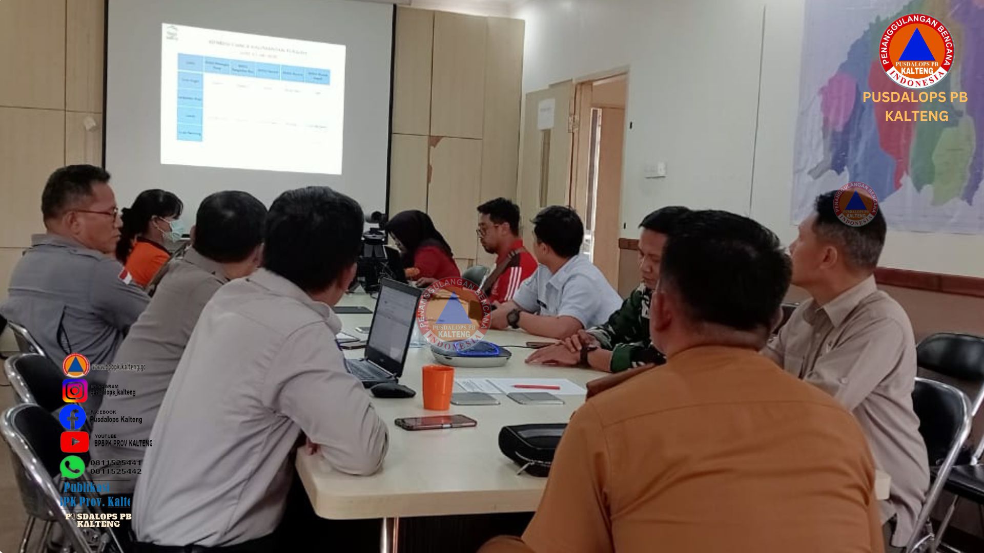 BPBPK Prov.Kalteng Gelar Rapat Evaluasi Penanganan Karhutla Dengan Jajaran BPBD Kabupaten/Kota